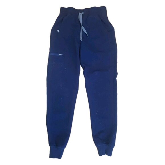Figs Pants Scrubs Joggers Women Sz XS Blue Drawstring Elastic Waist - Picture 1 of 10